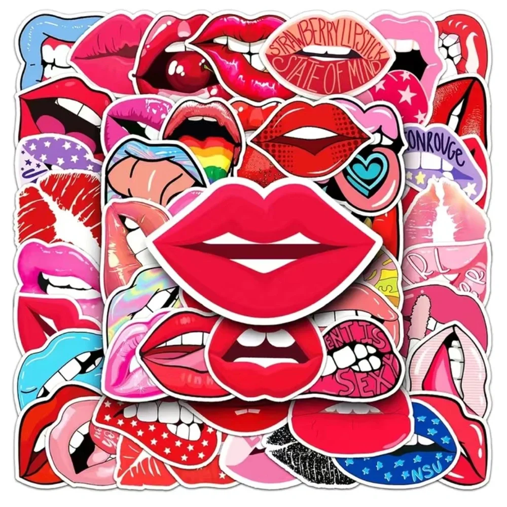 50 Cute Lip Stickers Vinyl Waterproof PRICE IS FIRM - Picture 5 of 6